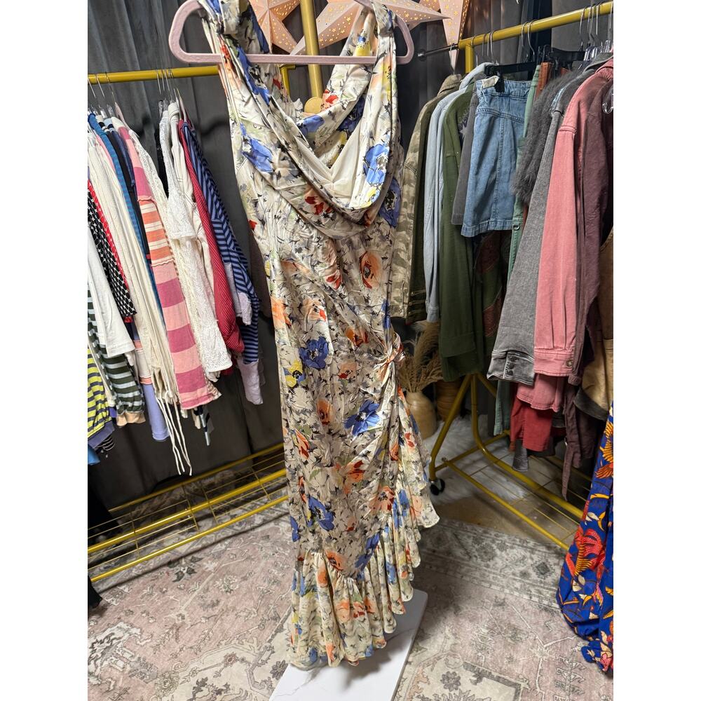NWT Cinq à Sept Ciara Painted Garden-Print Dress Cream Size 8 - Picture 6 of 9